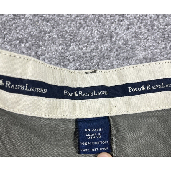 Vintage Polo Ralph Lauren Chino Pants Mens 38 x 30 Pleated *Missing Button* - Picture 7 of 14